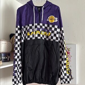 Los Angeles Lakers Windbreaker Black Lakers Zip Up Sweater